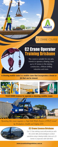 C2 crane operator training in Brisbane also include other license classes AT https://ascenttrainingsolutions.com.au/courses/c2-crane-training/
Find us On Google Map : https://goo.gl/maps/oNVbw5SAn3J2
Today, however, cranes have evolved into highly mechanized machines that are used in various industries. The construction industry, for instance, uses the machinery to move materials; the manufacturing industry for assembling heavy equipment and the transport industry for loading and unloading freight. These days, we even have C2 crane operator training in Brisbane program to teach and train students in operating these machines safely and effectively.
Social : 
http://tupalo.com/en/virginia-queensland/ascent-training-solutions
https://foursquare.com/v/ascent-training-solutions/5b90d7499d7468002c35f464
https://www.hotfrog.com.au/business/qld/virginia/ascent-training-solutions_4868126

Office Address: 25 Shannon Pl , Virginia, Queensland, Australia 4014
Email: enquiries@ascent.edu.au
Phone Numbers: (07) 5658 0040 , +61 07 5658 0040 , +61 0404 765 828

Deals in : 
C2 crane operator training Brisbane
C2 crane training Brisbane
C2 crane license Brisbane
C2 crane operator tickets Brisbane