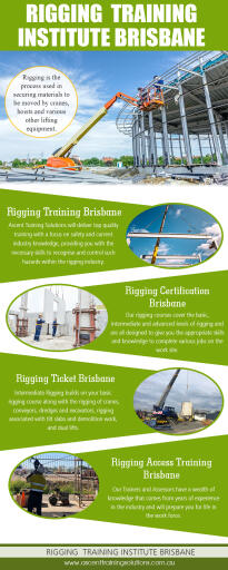 Rigging training institute in Brisbane for different levels of rigging at https://ascenttrainingsolutions.com.au/courses/scaffolding-basic-training/	

Find here:https://goo.gl/maps/aM6SEfwzMjt

Service:

Basic scaffolding training Brisbane
Basic scaffolding certification Brisbane
Basic scaffolding ticket Brisbane
Basic scaffolding general course Brisbane
Basic scaffolding classes Brisbane

Basic rigging course is for the process by which massive objects are lifted from the ground to an elevated work space during construction projects. If not done properly, the rigged object can fall, creating a risk of potential harm or death to workers. Before you attempt any kind of industrial rigging project, you should be well-trained on rigging safety. Take a look at Rigging training institute in Brisbane. 

Social:

https://www.facebook.com/ascenttrainingsolutions/
https://www.reddit.com/user/Riggingtraining
https://padlet.com/scaffoldingTicketBrisbane
https://en.gravatar.com/dogmancoursebrisbane
https://www.diigo.com/profile/riggingtraining
https://disqus.com/by/RiggingtrainingBrisbane/
http://www.alternion.com/users/ascenttraining/
https://plus.google.com/u/0/communities/115768243830885580610
https://plus.google.com/u/0/communities/106684274881759037774

Contact:25 Shannon Pl ,  Virginia, Queensland 4014, Australia 
Email:enquiries@ascent.edu.au
Phone Number:(07) 5658 0040 | +61  0404 765 828
