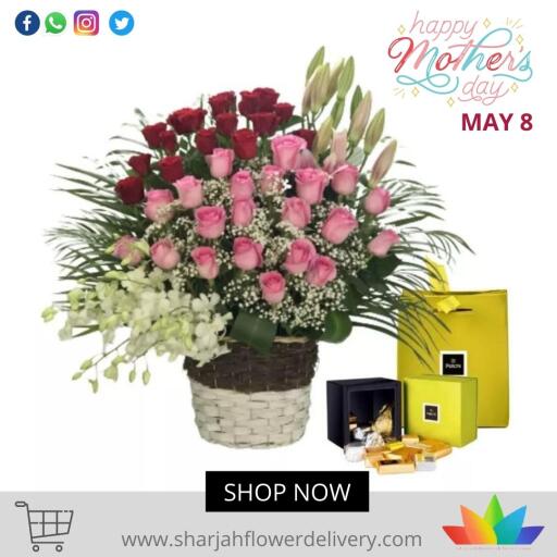 Here is your reminder! With Mother's Day approaching on May 8, we got you covered with a wonderful basket gift combination of flowers like roses, lilies and orchids. The list doesn't end here as we also attach Patchi chocolates to make the day much sweeter and special for your mom. So, brighten the face of your mom with this exquisite flower arrangement with chocolates. We provide on spot delivery anywhere in Sharjah or Ajman.

https://www.sharjahflowerdelivery.com/product/joy-n-peace/
