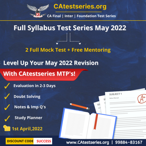CA Exam Series will act as a reality check for your ICAI exam preparation.

Our team will evaluate each and every aspect of student performance whether it is presentation,
conceptual mistakes or speed.

Due to the detailed syllabus sometimes students leave out some topics or accidentally leave out some important topics, so our CA exam series covers each and every important part of the syllabus.

Know More About How CA Exam Series Helps Students To Improve Their CA Exams Score! 
https://www.catestseries.org/