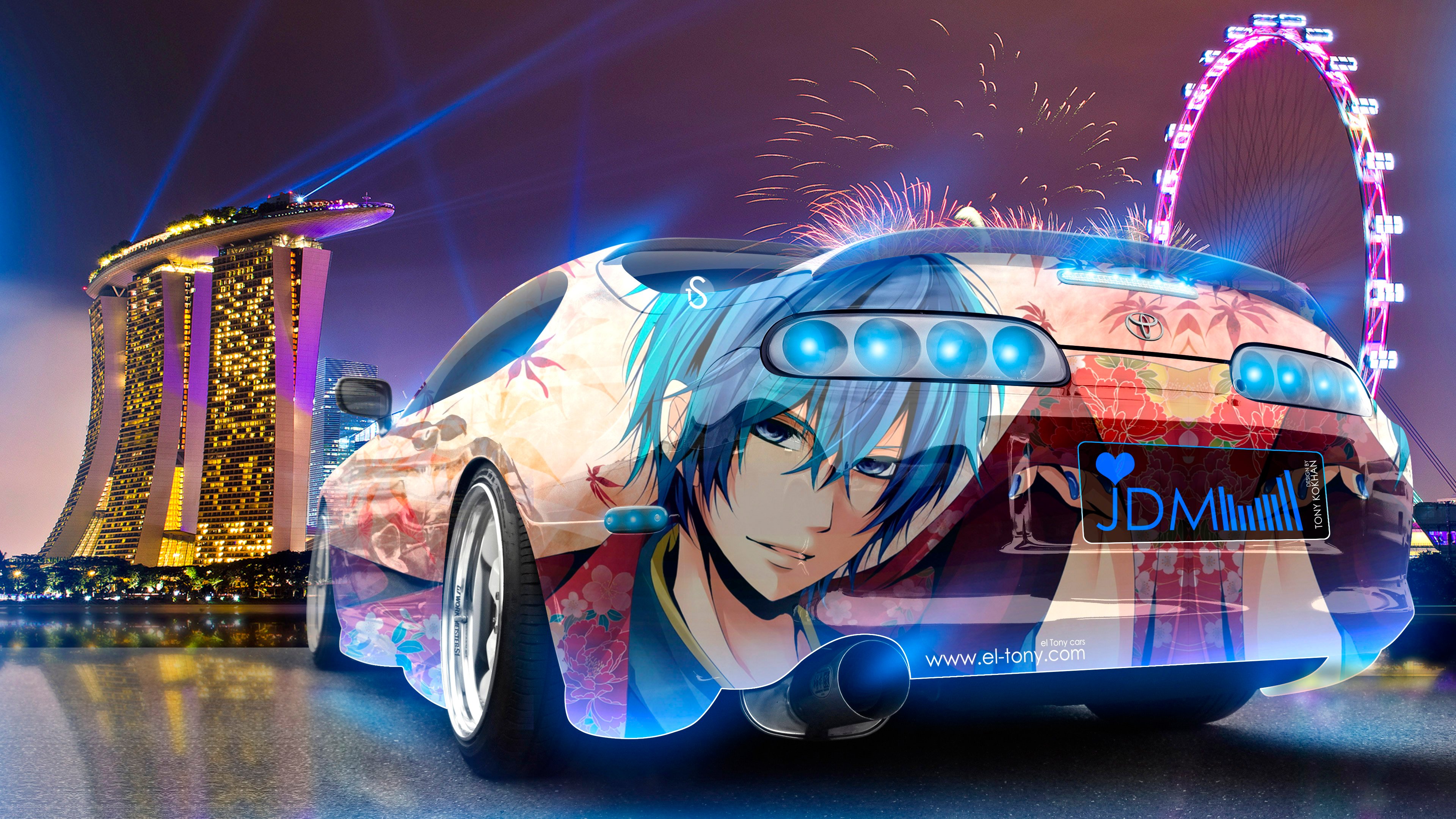 Toyota Supra JDM Tuning 3D Anime Boy Aerography City Car ...
