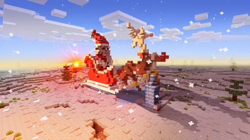 Santa's Carriage and Cute Deer in Realmcraft Free Minecraft Style Game

What’s new in 5.1.2: 
We prepared an amazing long-awaited update for you - completely redesigned appearance of the game. It includes:
☑️ New Year event - Bells. Collect bells in survival mode and exchange them for different useful things in holiday store. Timing of the event: December 1 - January 1.
☑️ New tab in blueprint’s menu - New Year. Surround yourself with the Spirit of Christmas with our new blueprints
☑️ New mobs: Gingy, Acid Gingy and Kreebez. You can meet them in the Survival mode during Christmas holidays
☑️ Christmas custom items
☑️ Bug fixes

Realmcraft is a totally free game inspired by Minecraft. At the very beginning the player finds himself in a randomly generated game world which is divided into several areas. In order to survive players must collect various resources, create tools and weapons, build a shelter, hunt animals, and defend themselves from night monsters. In this game you can also create any kind of buildings and pixel-art. In creative mode you will have unlimited resources. Realmcraft also has fun mini-games such as egg wars and bed wars that you can play with other players in real-time.

★★★★ GAME FEATURES ★★★★
• 3D Sandbox free construction game;
• MULTIPLAYER: play and build online with your friends;
• Explore world in rpg fun building game;
• Enjoy huge cube world and pixel craft;
• Mine & crafting and building and destroying everything;
• Gather resources, makecraft to survive;
• Fight your enemies in survival & craft mode;
• Crafting and Building game with huge 3D world;
• Creation mode to set your imagination free.