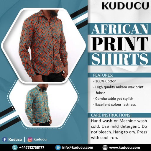 If you're in the UK and looking to buy African print shirts online, Kuducu is your one-stop shop. We offer a wide range of African print shirts for all occasions. Whether you're looking for vibrant and colorful designs or stylish and trendy options, Kuducu has you covered. Visit our online store to explore our collection of African print shirts and find the perfect one for you. Shop now!