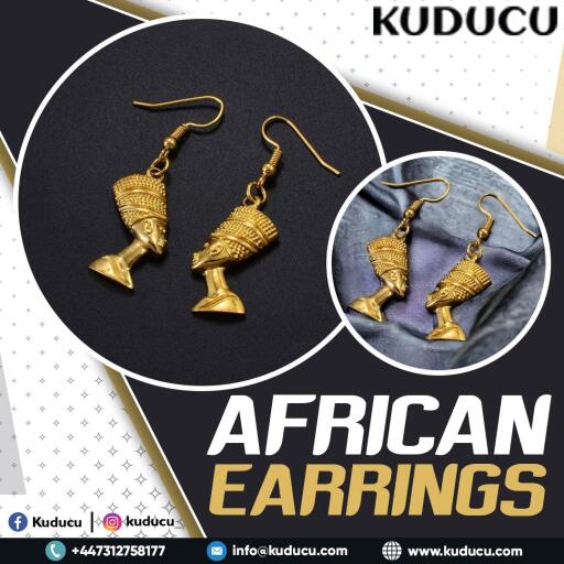 Experience the vibrant beauty of African culture with our stunning collection of African Earrings, available at Kuducu. Each pair of earrings is meticulously handcrafted with love and care, showcasing Africa's rich heritage and artistic traditions. Our earrings feature exquisite details, incorporating gemstones, cowrie shells, and hypoallergenic materials to ensure style and comfort. Shop now!