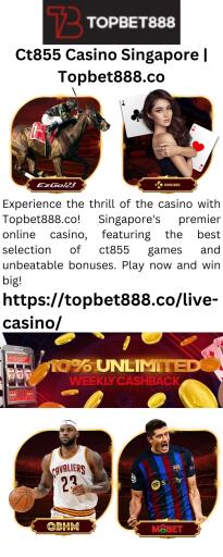 Experience the thrill of the casino with Topbet888.co! Singapore's premier online casino, featuring the best selection of ct855 games and unbeatable bonuses. Play now and win big!

https://topbet888.co/live-casino/