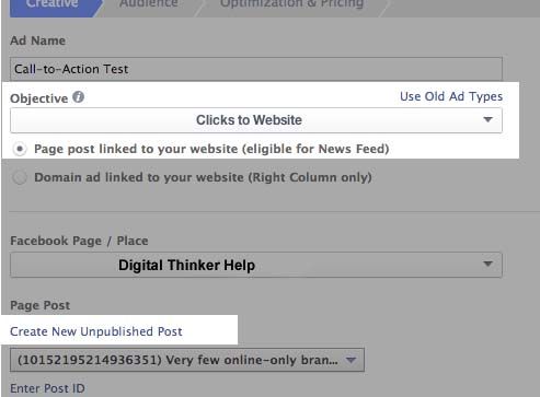 Add Call to Action Buttons on Facebook Ads