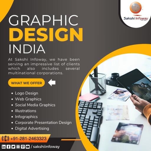 Sakshi Infoway offers top-notch graphic design services in India. From logos to marketing materials, we bring your vision to life. Let's create something extraordinary together!
Call: +91-281-2463323
E-mail: info@sakshiinfoway.com
#GraphicDesign #DesignInspiration #CreativeDesign #VisualArt #DesignMagic #DigitalDesign #ArtOfDesign #GraphicGurus #DesignStudio #BrandDesign #sakshiinfoway