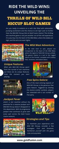 Are you prepared for an exciting journey that promises enormous wins and heart-pounding suspense? Your search ends with Gold Fusion Casino's Wild Bill Hiccup slot game! Enter the Wild West with this exhilarating slot machine game, where the stakes are high and the rewards are even higher. It's not your typical gaming experience. https://goldfusion422.blogspot.com/2023/11/ride-wild-wins-unveiling-thrills-of.html