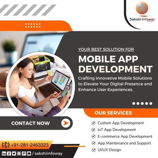 Sakshi Infoway harnesses the latest technologies to create high-performance, feature-rich mobile apps. Stay ahead in the digital race with our tech-powered solutions!
Call: +91-281-2463323
E-mail: info@sakshiinfoway.com
#MobileAppDevelopment #AppDevelopment #TechInnovation #MobileApps #AppDesign #UserExperience #DigitalSolutions #InnovationInTech #CrossPlatformDevelopment #MobileTech #sakshiinfoway