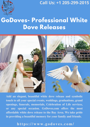 As many people would attest, their wedding day is one of the brightest days of their lives. White doves are considered the symbol of love and peace, and many people choose dove release at the wedding to begin their new life. So, if you want a fantastic dove-release wedding, make sure to connect with GoDoves. Visit:- https://www.godoves.com/weddings