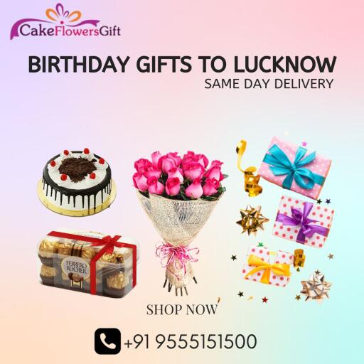 Online Birthday Gift Delivery in Lucknow - cakeflowersgift.com is one of the best Birthday Gift delivery service providers in Lucknow city. We provide same-day Birthday Gift delivery in Lucknow, Send Birthday Gifts to Lucknow, and Midnight Birthday Gift Delivery in Lucknow. We deliver Birthday Gifts with a smile. Book your cake & flower order today! Contact us +91 9555151500