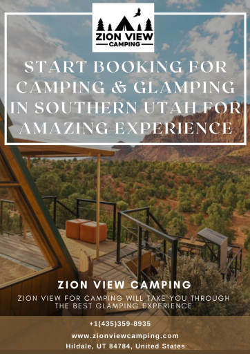 In the event that you favor somewhat more extravagance on your experience escape, get your companions together for glamping in Southern Utah excursion. It offers all of the fun of setting up camp with inn-style conveniences. and for those of you who are aficionados of the ordinary vehicles setting up camp and hiking, you'll see the value in the energies. You can start your booking any time with Zion View Camping for the best tour experience. 

Explore: https://www.zionviewcamping.com/