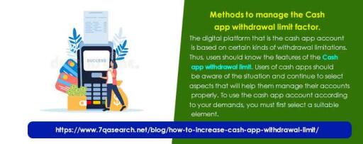 The digital platform that is the cash app account is based on certain kinds of withdrawal limitations. Thus, users should know the features of the Cash app withdrawal limit. Users of cash apps should be aware of the situation and continue to select aspects that will help them manage their accounts properly. To use the cash app account according to your demands, you must first select a suitable element. https://www.7qasearch.net/blog/how-to-increase-cash-app-withdrawal-limit/