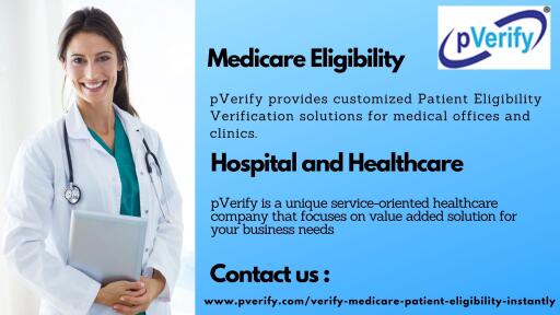 Use the simplified Patient Eligibility Verification for your Billing process to improve self-pay revenue, smooth office workflow, and cash flow. With pVerify, submit error-free claims to get paid on time as it handles all sizes of verification needs. Employ the most automated eligibility verification solution. Take a live demo today! https://www.pverify.com/billing-eligibility/