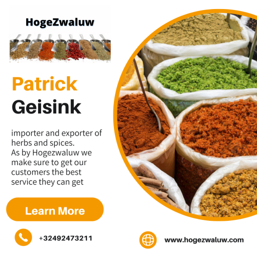 Patrick Geisink is the biggest importer and exporter of herbs and spices in the Netherlands. He has many years of experince in this feild. You can call us now at +32492473211.