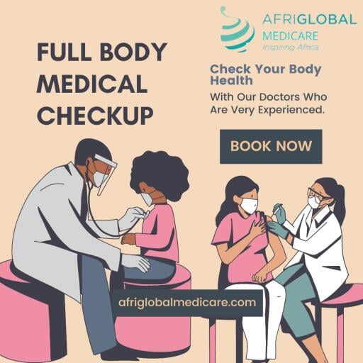 A full body health checkup or complete medical checkup is a process that involves the full medical assessment of a human"s body. A health checkup also known as a health examination helps in the identification of various health problems within the human body and allows for early treatment. To know the status of your current health make an appointment with afriglobal medicare and get yourself tested at genuine cost. https://www.afriglobalmedicare.com/complete-body-checkup-packages-to-benefit-your-health/