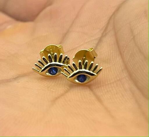 Blue Evil Eye Stud Earrings, 925 Silver/Gold plated CZ Earrings • Dainty Small Eye Stud Earrings • Minimalist Evil Eye Earrings

https://www.etsy.com/listing/1236426469