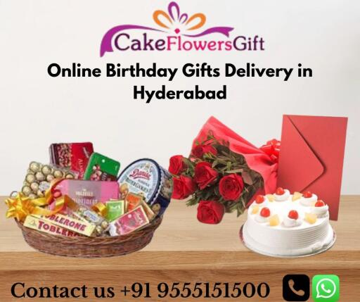 Online Birthday Gifts Delivery in Hyderabad - cakeflowersgift.com is one of the best Birthday Gifts delivery service provider in Hyderabad city. We provide same-day Birthday Gifts delivery in Hyderabad, Send Birthday Gifts to Hyderabad, and Midnight Birthday Gifts Delivery in Hyderabad. We deliver Birthday Gifts with a smile to Bangalore, Delhi, and Mumbai. Book your cake & flower order today! Contact us +91 9555151500