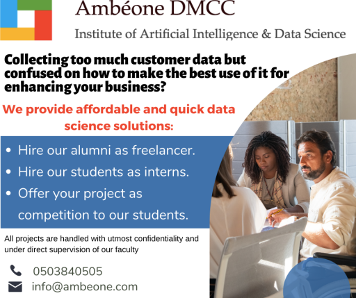 Need quick data science solutions to enhance your business? We got you! Contact us for affordable data science solutions.

https://ambeone.com/