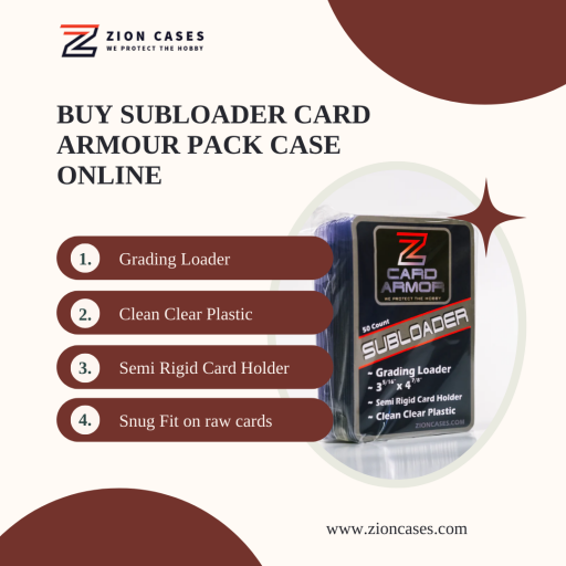 If you are looking to buy subloader card armour pack case online in the USA, we can help. Zion Cases Provides the best  Subloader Card Armour Pack Case for your cards. It is perfect for those looking for a safe and professional place to store their expensive collection. 
For more info visit:- https://zioncases.com/products/subloader-card-armour-pack-case?_pos=1&_sid=36f78547e&_ss=r
