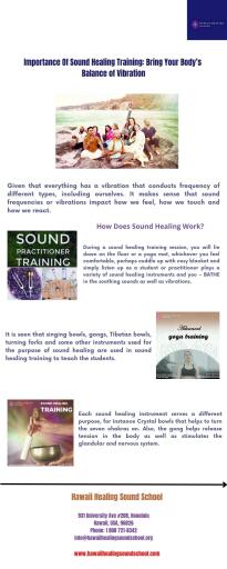 There are many different things to know about sound healing, and a great sound healing training can give you all knowledge about it. For more details, visit: https://www.hawaiihealingsoundschool.com/