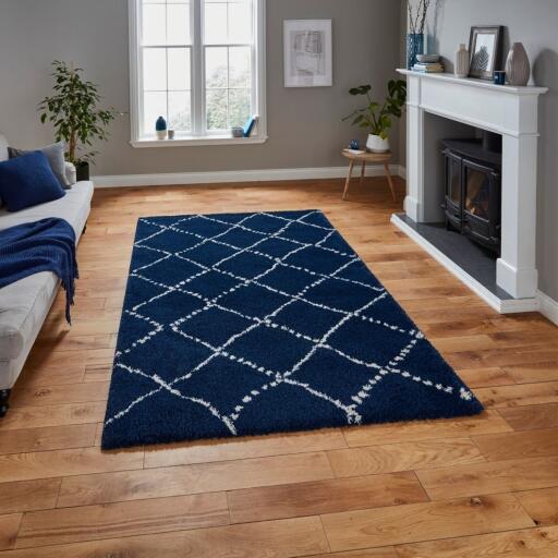 Buy now- https://www.beddingmill.co.uk/royal-nomadic-5413-boho-rugs-in-navy-blue-us89x37.html
