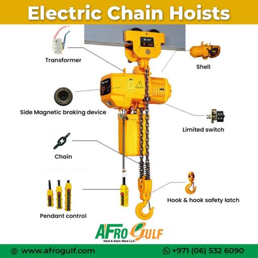 Afrogulf is the most trustable electric chain hoist supplier in UAE. Electric chain hoists are used in industry and related areas to lift heavy objects, equipment, or machinery. By using electric chain hoists, the task is done faster and easily with less risk involved. 

Visit Now: 
https://afrogulf.com/electric-chain-hoist-suppliers/