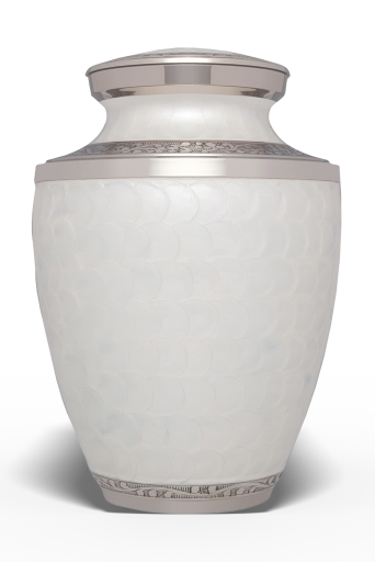 Our Viata urn for ashes is made from Premium nickel-plated brass, which gives it weight, the highest durability, while also being discerning and dignified.

https://ashescremationurn.com.au/products/beatha-adult-ashes-urn