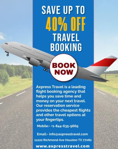 Axpress Travel is an all-in-one travel booking service provider in USA to the destinations worldwide. We offer some special deals and discounts on flight booking. Book your next flights online or call now at +1-844-635-9669.