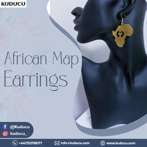 Are you looking for African map earrings online? Beautiful well made gold African map hoops earrings are available at Kuducu. We offer African Map earrings at reasonable rates.