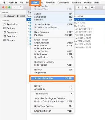 how to show hidden files on mac