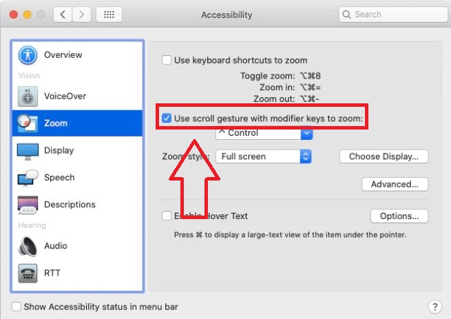 how to Zoom In and Out on Mac 