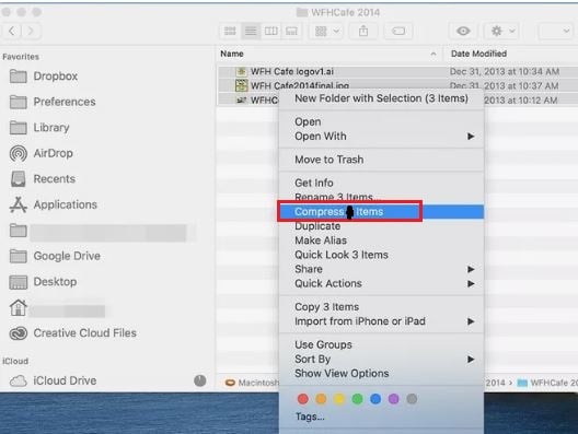 how to zip file on Mac