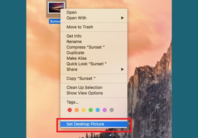 how to change background on mac