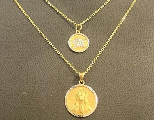 Light up any occasion with these Beautiful 14k Solid Gold Angle Cherub Necklace and 14K Solid Yellow Gold Virgin Mary Necklace. These Necklace are finished to give off more shine and luster by reflecting surrounding light.

https://www.etsy.com/listing/1180974257