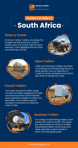 A 2/3/4 axle Tanker Trailer for Sale in South Africa from Fuel Trailers has a loading capacity of 5,000–60,000 liters. Customers can choose from various oil tanker trailer combinations, and we also offer 24/7 online support. Here, you can receive the finest deal. Visit https://fueltrailers.co.za/