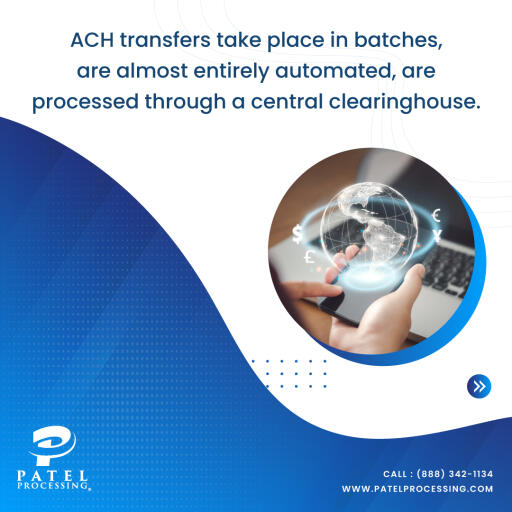 ACH transfer take place in batches are almost entirely automated are processes through a central clearinghouse.
https://www.patelprocessing.com/ach-payments