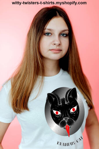 Krampus is a popular European legend, a half-goat, half-demon monster that punishes misbehaving children at Christmas. Krampus has many minions, and a cat could be one of them, or maybe your cat is kinda crampy itself. Wear this funny Christmas Krampus cat t-shirt and celebrate a cat Christmas holiday.

Buy this funny Krampus cat t-shirt for the Christmas holiday season here:

https://witty-twisters-t-shirts.myshopify.com/products/krampus-cat