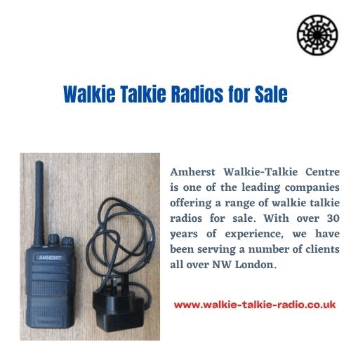 Amherst Walkie-Talkie Centre is one of the leading companies offering a range of walkie talkie radios for sale. With over 30 years of experience, we have been serving a number of clients all over NW London. For more visit: https://www.walkie-talkie-radio.co.uk/buying/licenced-walkie-talkie-radios