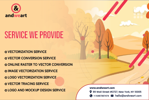 AndWeArt is the best company for creative vector artworks and vector logo design services on the entire internet.And We Art is trusted by most customers and provide very respectable and reputable results to their customers.
Business Firm name - And We Art
Website : https://andweart.com/
https://andweart.com/creative-artwork-services/
Email : hello@andweart.com
Address :ANDWEART 99 A WALL STREET #2727
NEW YORK, NY 10005
Phone : +1 6467367474