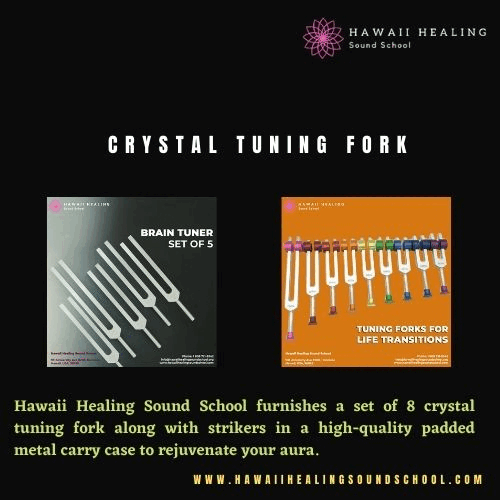 Hawaii Healing Sound School furnishes a set of 8 crystal tuning fork along with strikers in a high-quality padded metal carry case to rejuvenate your aura.  For more visit: https://www.hawaiihealingsoundschool.com/product/8-crystal-singing-pearls-tuning-forks-free-training-videos-from-jill-mattson/