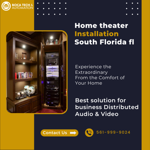 Home automation, in the opinion of Boca Tech and Automation, should make your life easier, safer, and more fun. Systems that effortlessly combine design and function to offer powerful and energy-efficient performance help us stand out from the competition. Your visions for Home theater Installation South Florida fl will come true thanks to our team of experts.  For more details visit now : https://bocatech.com/entertainment/