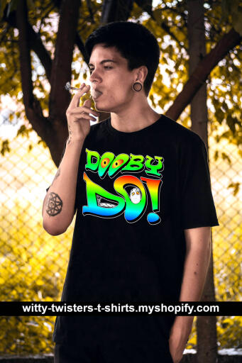 Scooby-Doo is an animated TV show. On this funny cannabis smokers t-shirt, it's dooby do, which refers to doobs aka dubes, doobies, spliffs, or joints, and smoking them. If you're a pot smoker aka pothead, then wear this funny weed or hash-smoking 420 lifestyle t-shirt if you smoke joints.

Buy this funny 420 lifestyle marijuana cigarette smoking t-shirt here:

https://witty-twisters-t-shirts.myshopify.com/products/dooby-do