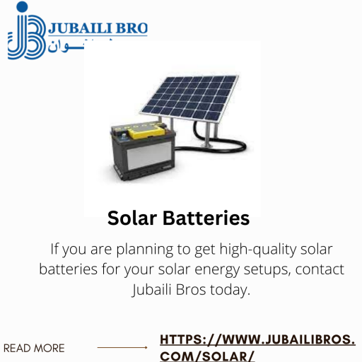 Jubaili Bros is the best Solar PV Distributor and Solutions Provider in the Middle East and Asia. If you are looking for high quality and durable solar batteries then you are at right place now. Jubaili Bros is the authorized distributor of solar batteries. Contact us today. For further information you can visit our official website athttps://www.jubailibros.com/