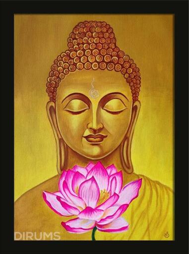 Serene Buddha Orignal Painting For Home, Small Size in Inch 8.66W x 11.81H Wall Art  by Sannidha. Benefits: Buddha paintings can help to create a peaceful and calming atmosphere & Promotes positive energy.
Living Room - Buddha Painting in a living room can serves as a focal point and will create feelings of harmony and calm.
Office - A Buddha painting can be a great way to add a touch of peace and calm to an office, helping to reduce stress and promote focus.
Home Entrance - A Buddha painting create a positive tone and peaceful atmosphere in an entry way.
Perfect for: Office Cabin Office Entrance Living Room Pooja Room Home Entrance Home Passage Hotel Banquet Halls. Don't miss out on this one-of-a-kind artwork, Shop Now.
To see the original painting visit - https://dirums.com/artwork-details/serene-buddha-1891