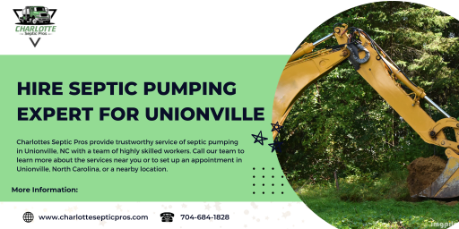 With the highly years of experience, Charlotte Septic Pros provides defined service of septic pumping in Unionville and the nearby location. Therefore, call our experts to book your slot today! https://www.charlottesepticpros.com/septic-tank-pumping-cleaning-unionville-nc