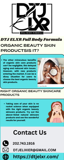 Organic hair and body oil are enriched with natural origin ingredients such as Macadamia and sweet almond oil. This organic hair and body oil are formulated to fulfil all your haircare and skincare dreams. Other miraculous benefits of organic skin care products, such as delayed ageing and reduced skin issues, cannot be overlooked. However, with new products entering the market, users may find it difficult to select the best organic beauty skin products.

Visit Here: - https://dtjelxr.com/