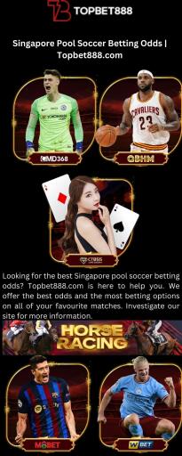 Looking for the best Singapore pool soccer betting odds? Topbet888.com is here to help you. We offer the best odds and the most betting options on all of your favourite matches. Investigate our site for more information.

https://topbet888.com/sport/