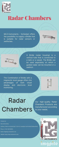 At MLG-Instruments, you can order the most high-quality radar chambers products according to your needs. A Bridle (radar housing) is a vertical tube that is connected to a tank or a vessel. The Bridle can be used separately on which a guided radar can be mounted or a switch. For Any Query Please Visit at- https://mlg-instruments.com/product/magnetic-level-gauge-model-mlb-16br/