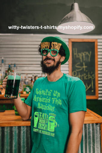 Saint Patrick's Day, or the Feast of Saint Patrick, is a cultural and religious celebration held on March 17, the traditional death date of Saint Patrick, the foremost patron saint of Ireland. Buy this funny Irish drinkers t-shirt and be ready for Saint Patrick's Day all year long. It's a big day and you need to psyche yourself up for it. Whether you're Irish or just like drinking like you are, you can wear this funny St. Patrick's Day drinking t-shirt with drunken pride. 

Buy this funny St. Patrick's Day drinkers t-shirt here:

https://witty-twisters-t-shirts.myshopify.com/products/comin-up-around-the-bender-st-patricks-day